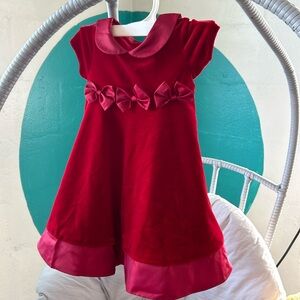 Adorablele red velvet Christmas Holiday baby dress